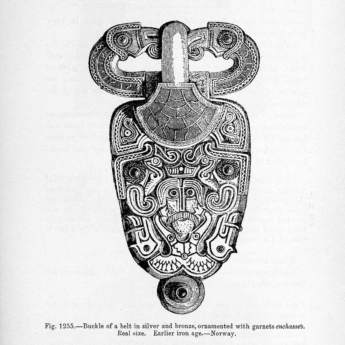 Viking ornaments and jewellery, 19th century illustration
