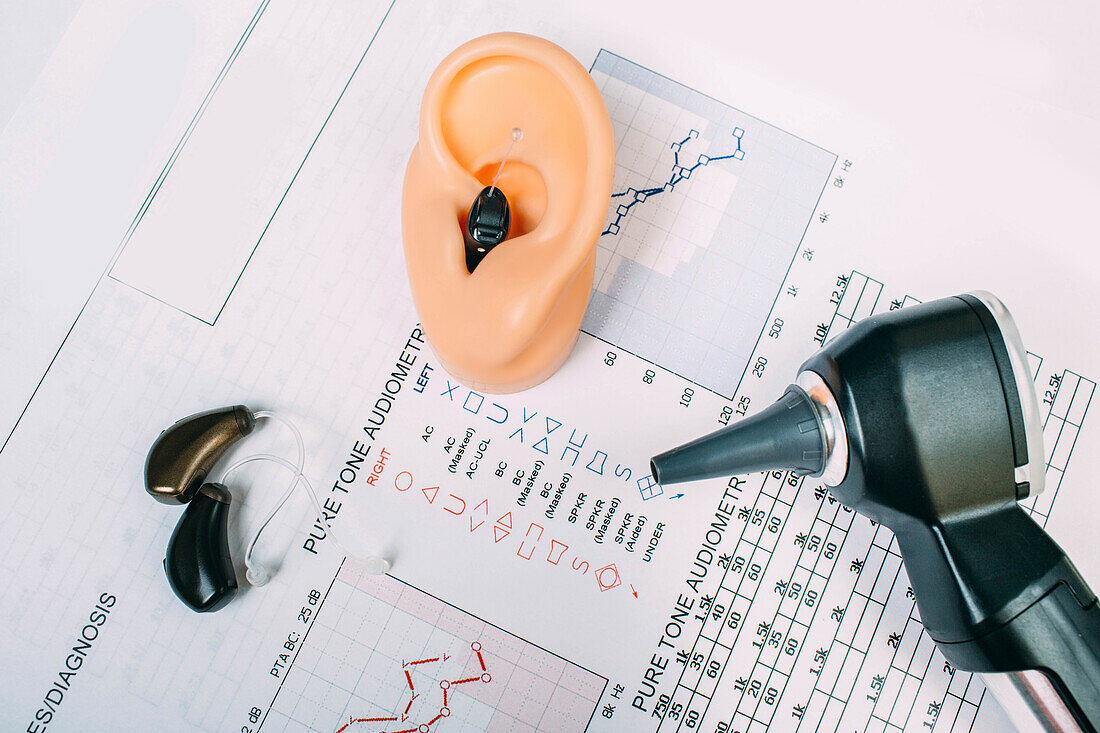 Diagnosis of hearing impairment, conceptual image