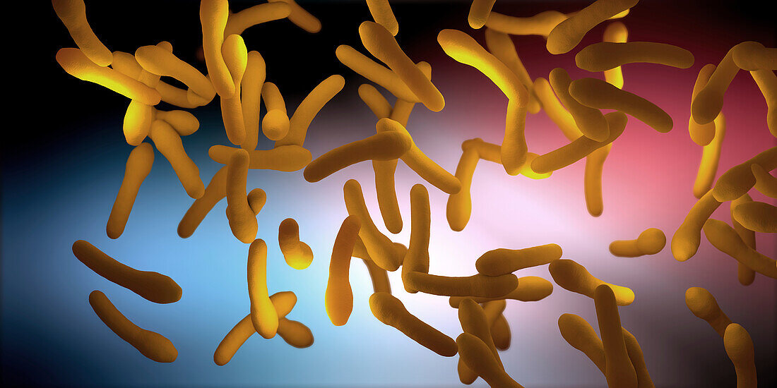 Clostridium botulism pathogens - 3d illustration
