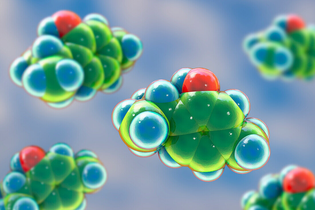 Thymol molecule, illustration