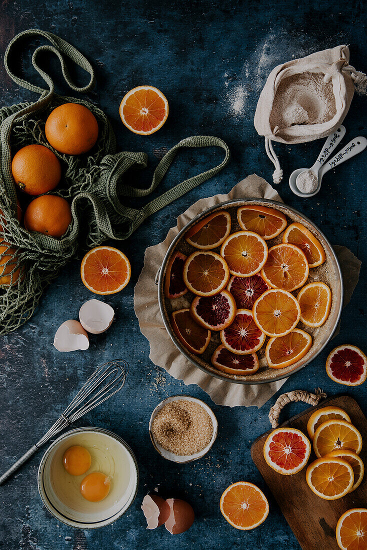 Blood orange upside down cake