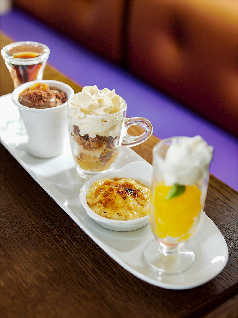 Assorted desserts on a serving platter