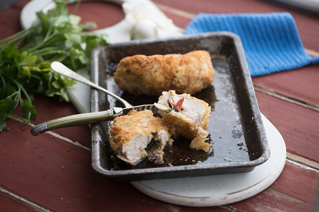 Chicken Kiev with garlic butter