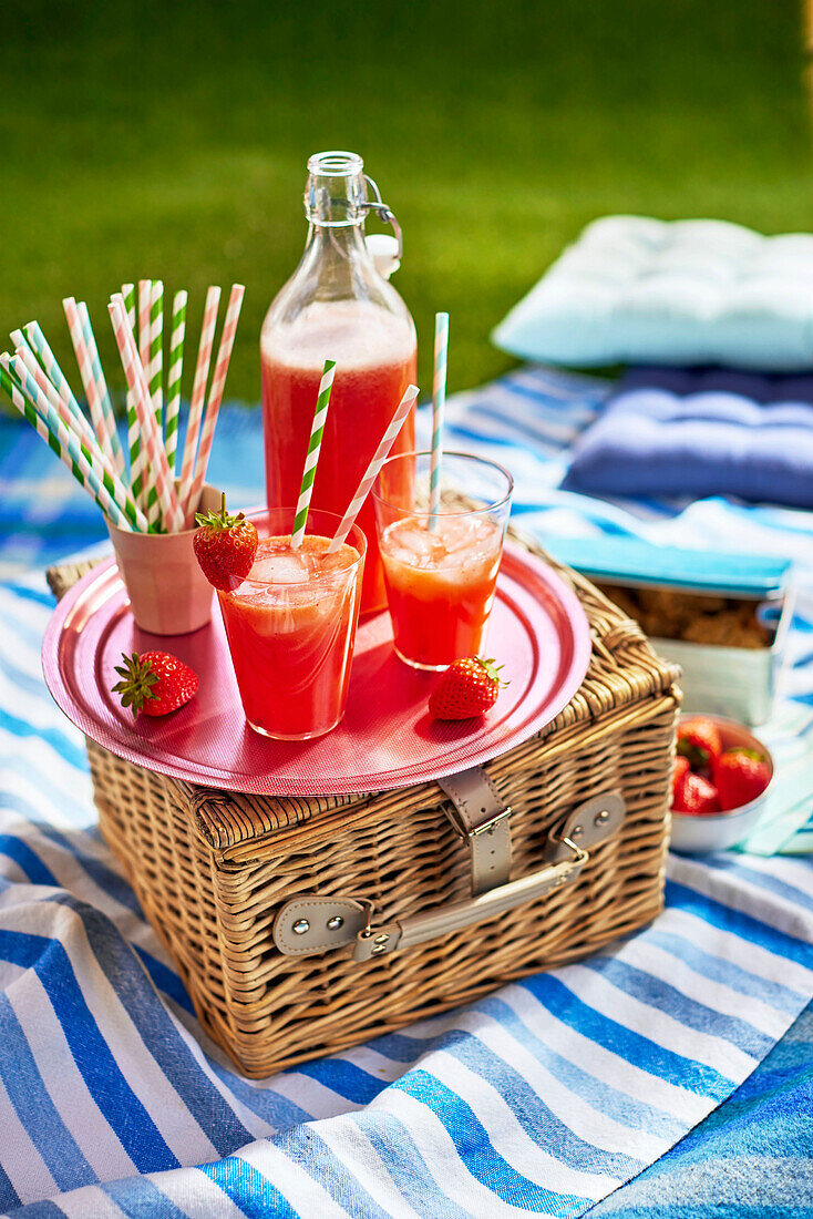 Erdbeerlimonade fürs Picknick