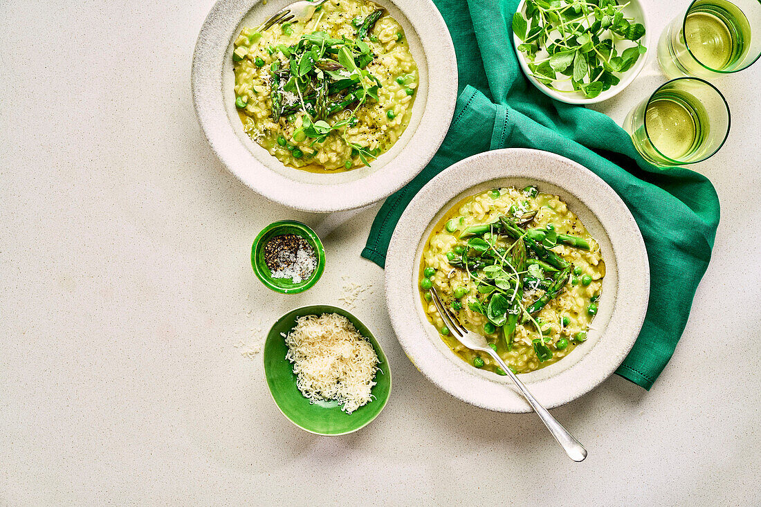 Spargel-Erbsen-Risotto