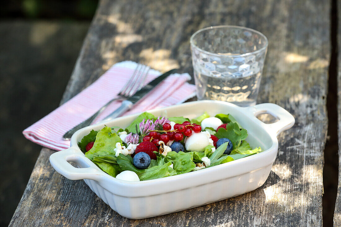 Berry and wild herb salad