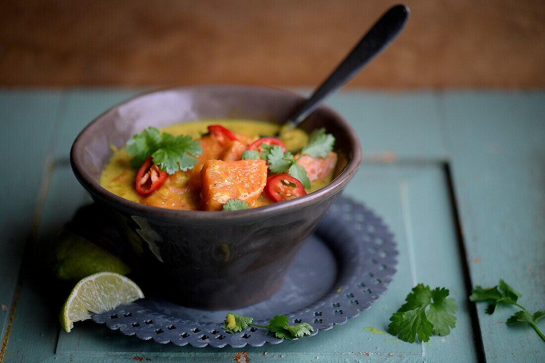 Lentil curry with sweet potatoes