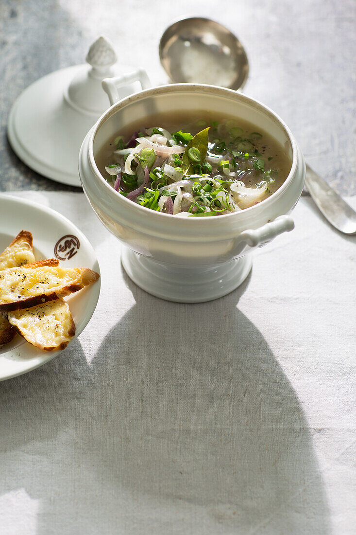 Colorful onion soup