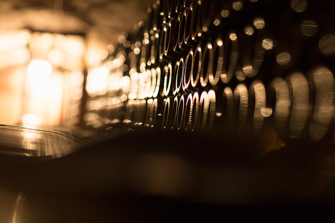 Champagne bottles in the cellar