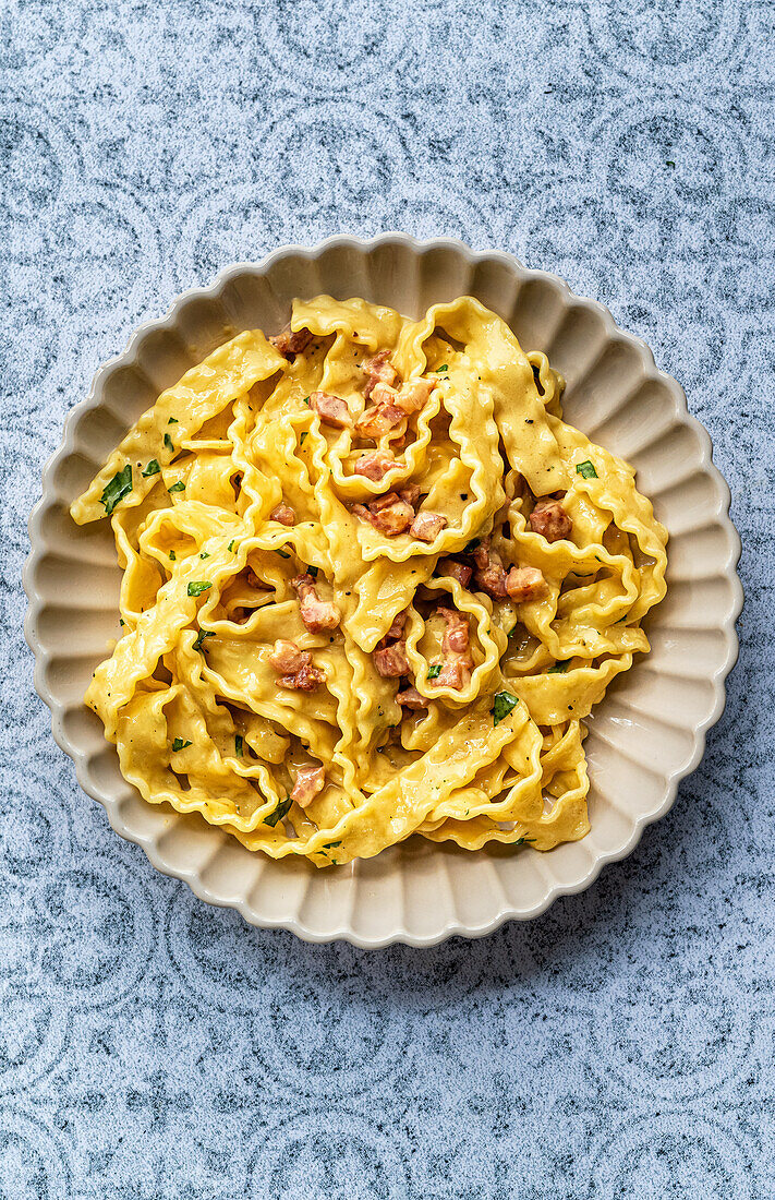 Mafaldine Carbonara