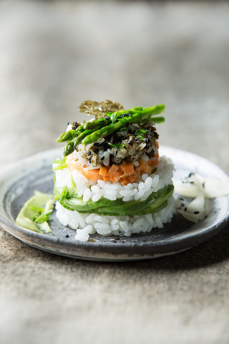 Dekonstruiertes Sushi (vegan)