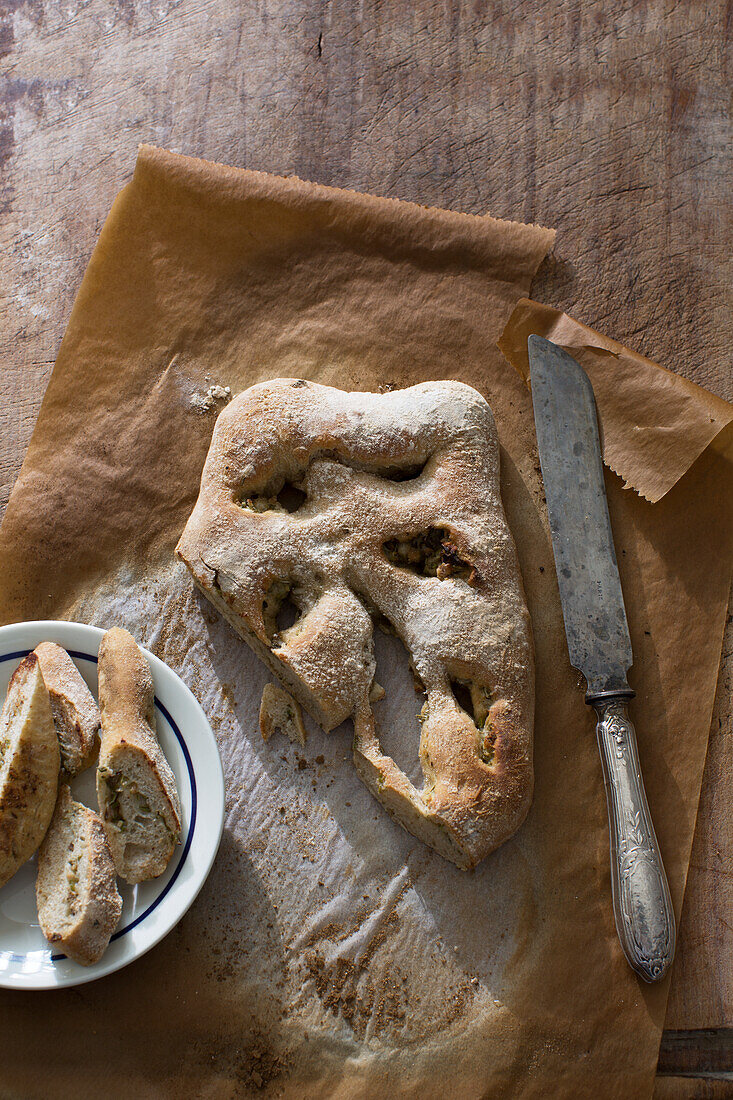Fougasse with olives (Provence, France)