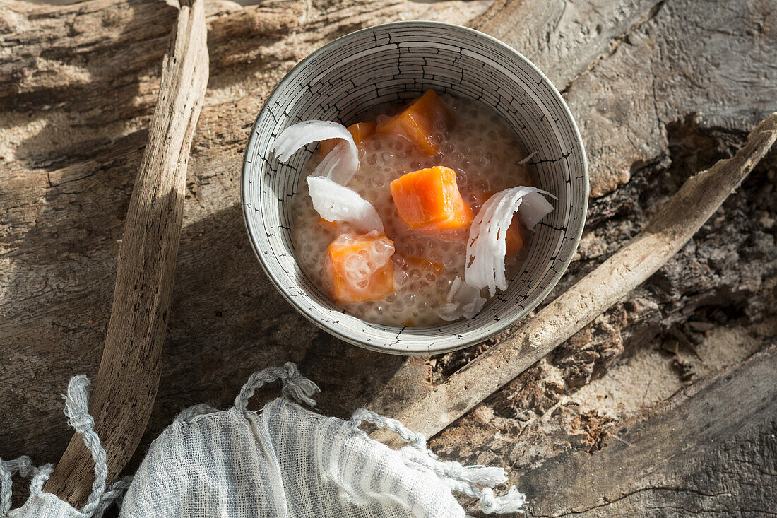 Süßkartoffelpudding mit Tapioka