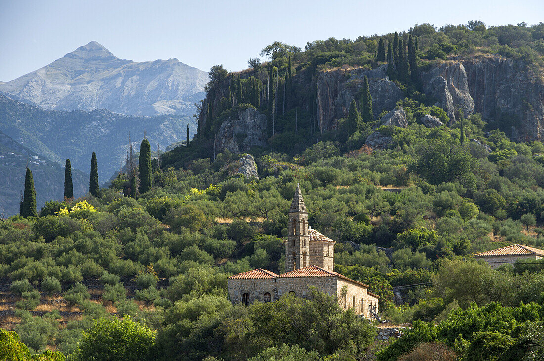 Klosterkirche im Bergort Dimitsana, Arkadien, Peloponnes, Griechenland