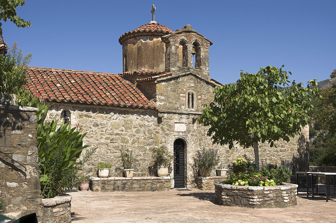 Kirche des Klosters Filosofou, Nähe Bergdorf Dimitsana, Peloponnes, Griechenland
