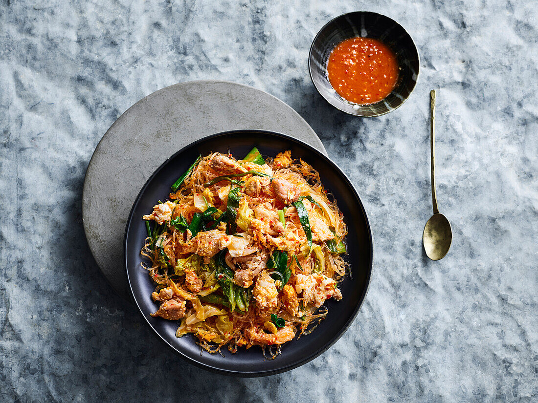 Suki with chicken glass noodle