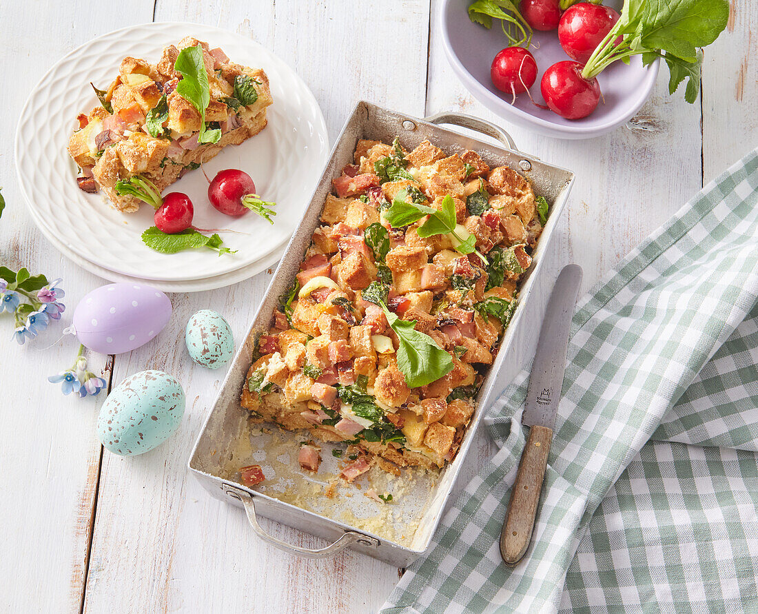 Österliche Brot-Schinken-Füllung mit Spinat