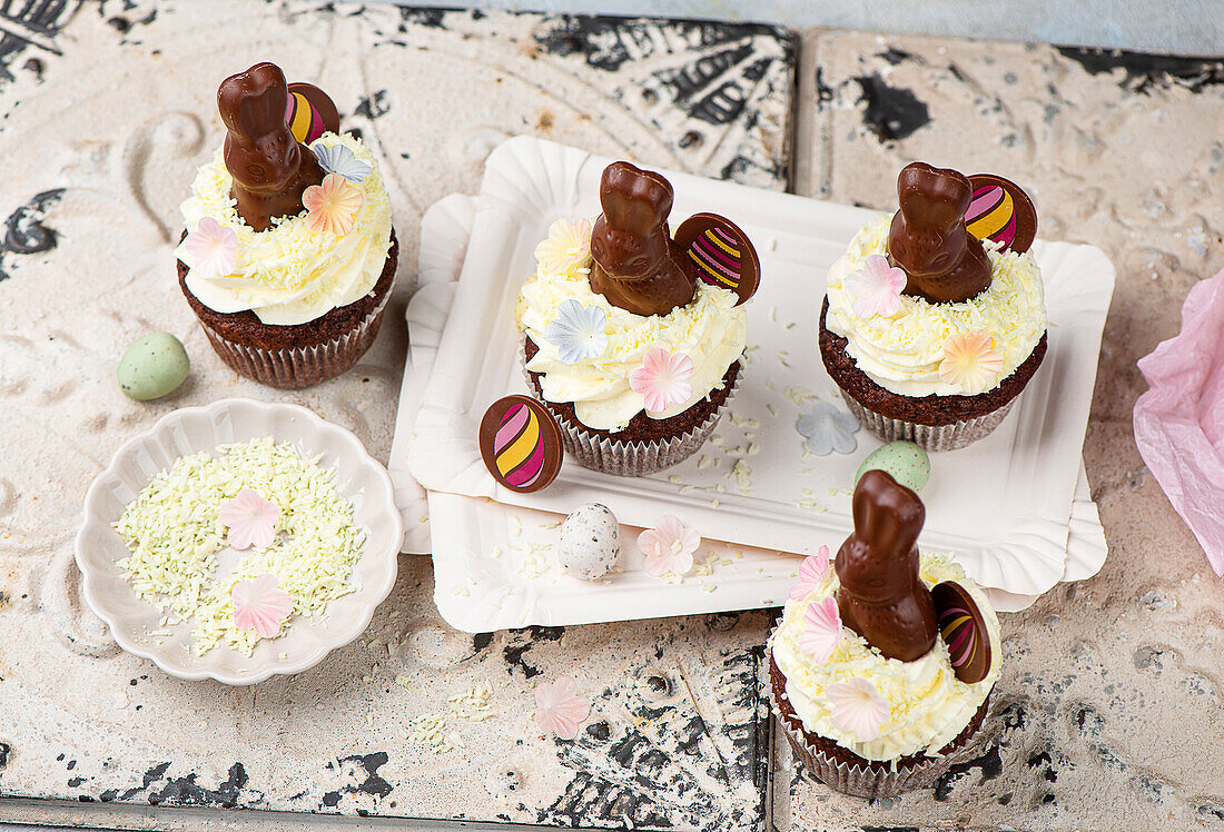 Chocolate cupcakes for Easter