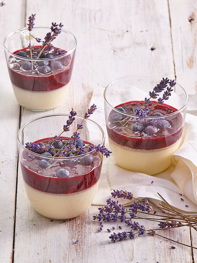 Lavender blueberry panna cotta