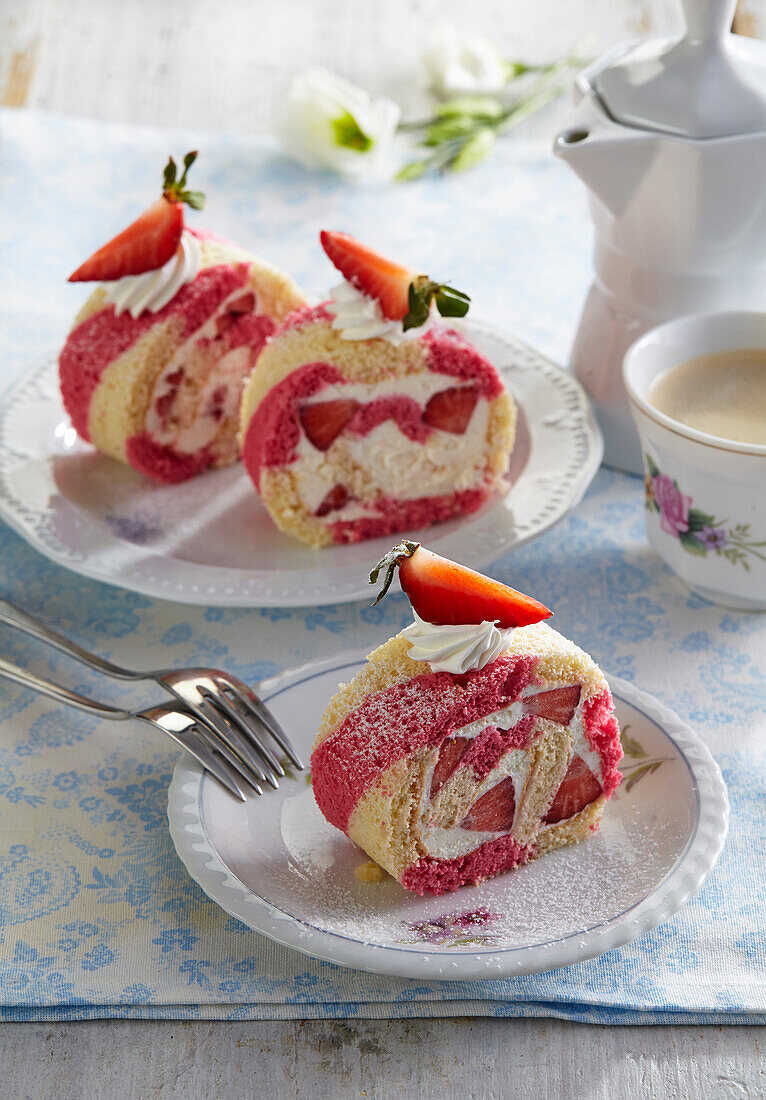 Strawberry cake roll