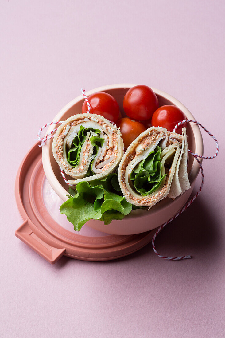 Cheese and ham wraps