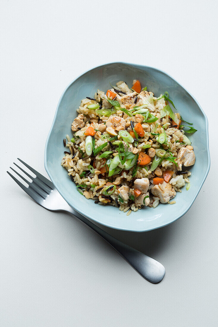 One Pot Reis mit Hähnchen und Gemüse