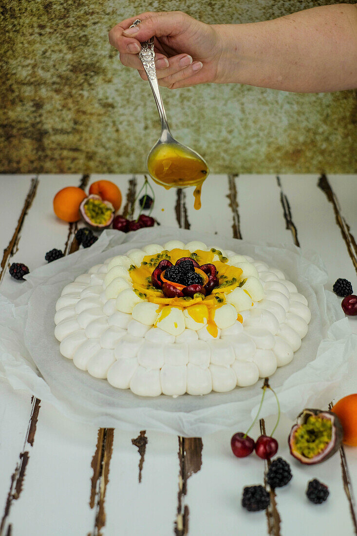 Passionsfrucht-Pavlova