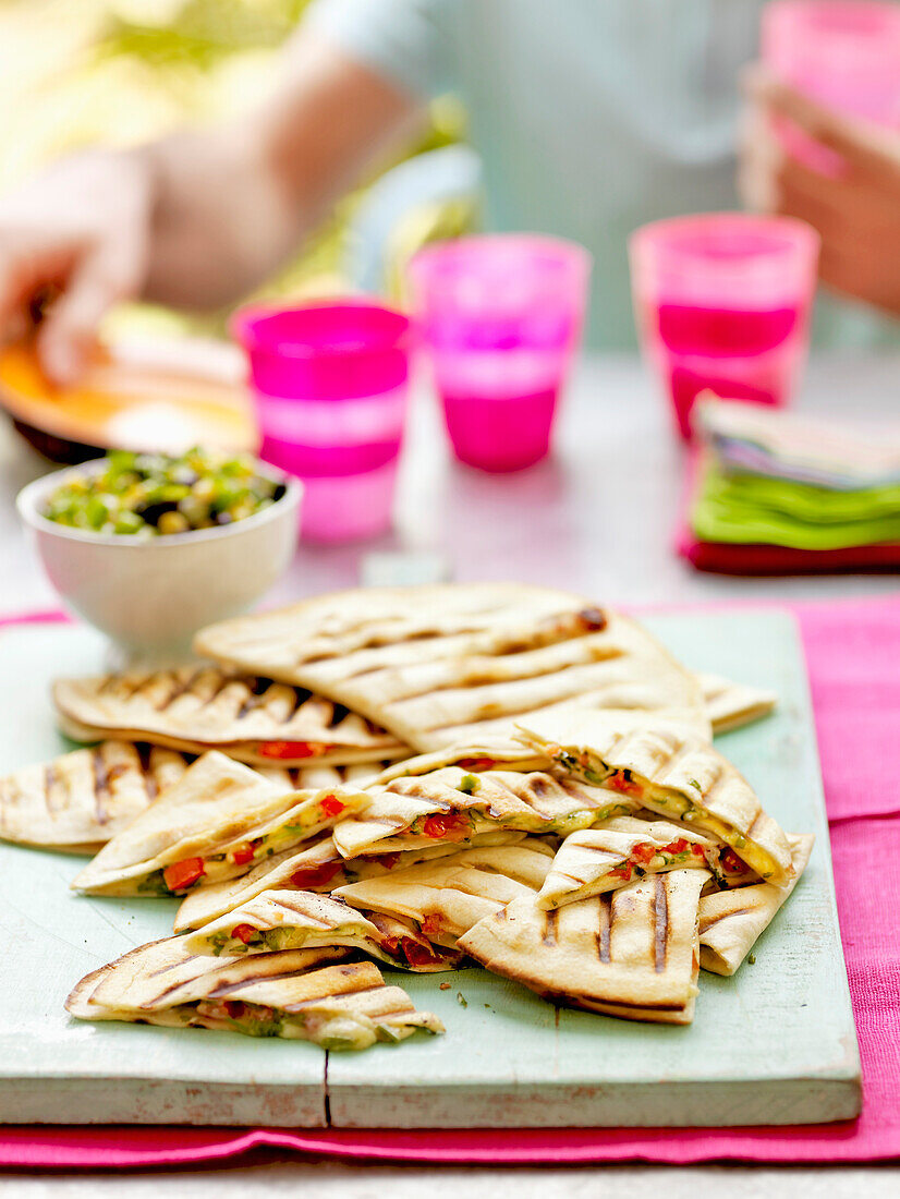 Chili cheese quesadillas