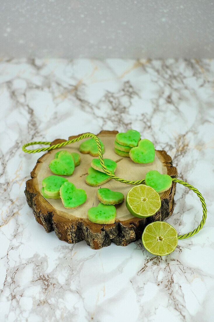 Lime coconut hearts