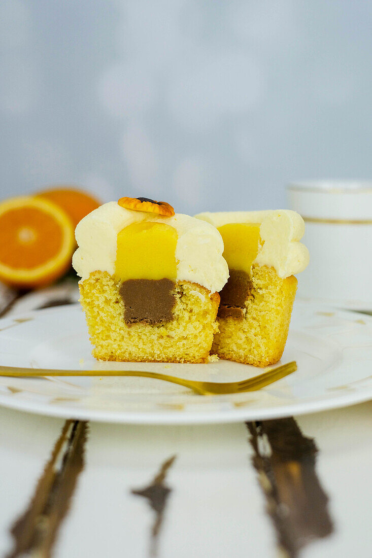 Orangen-Schoko-Cupcakes