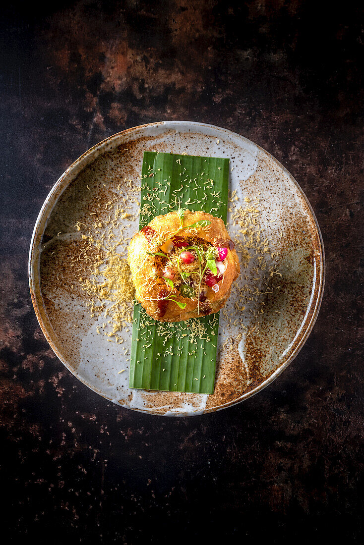 Raj Kachori (Stuffed and deep fried dough ball, India)