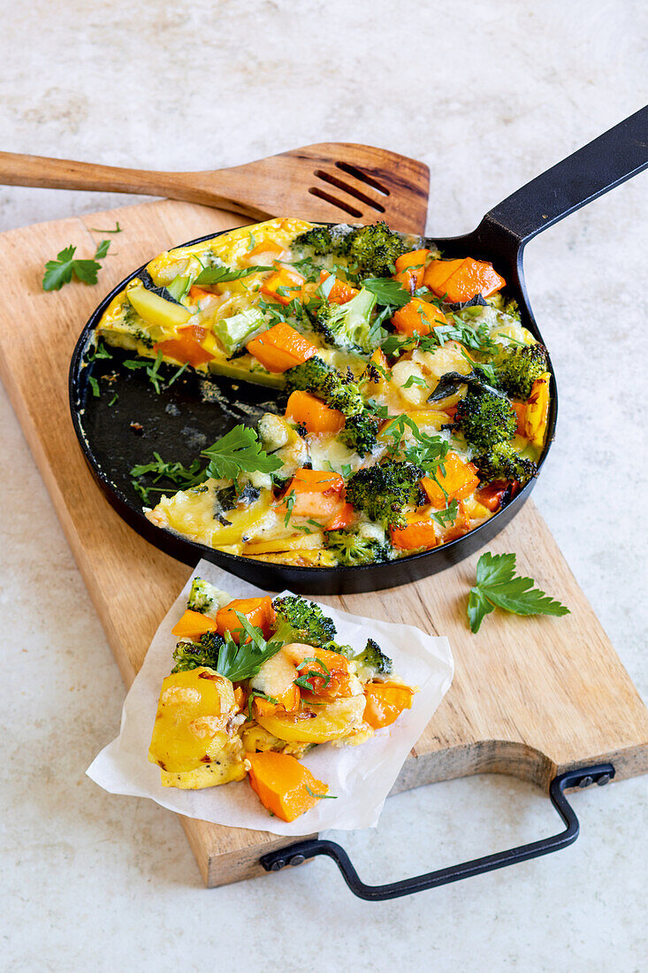 Pumpkin-broccoli frittata