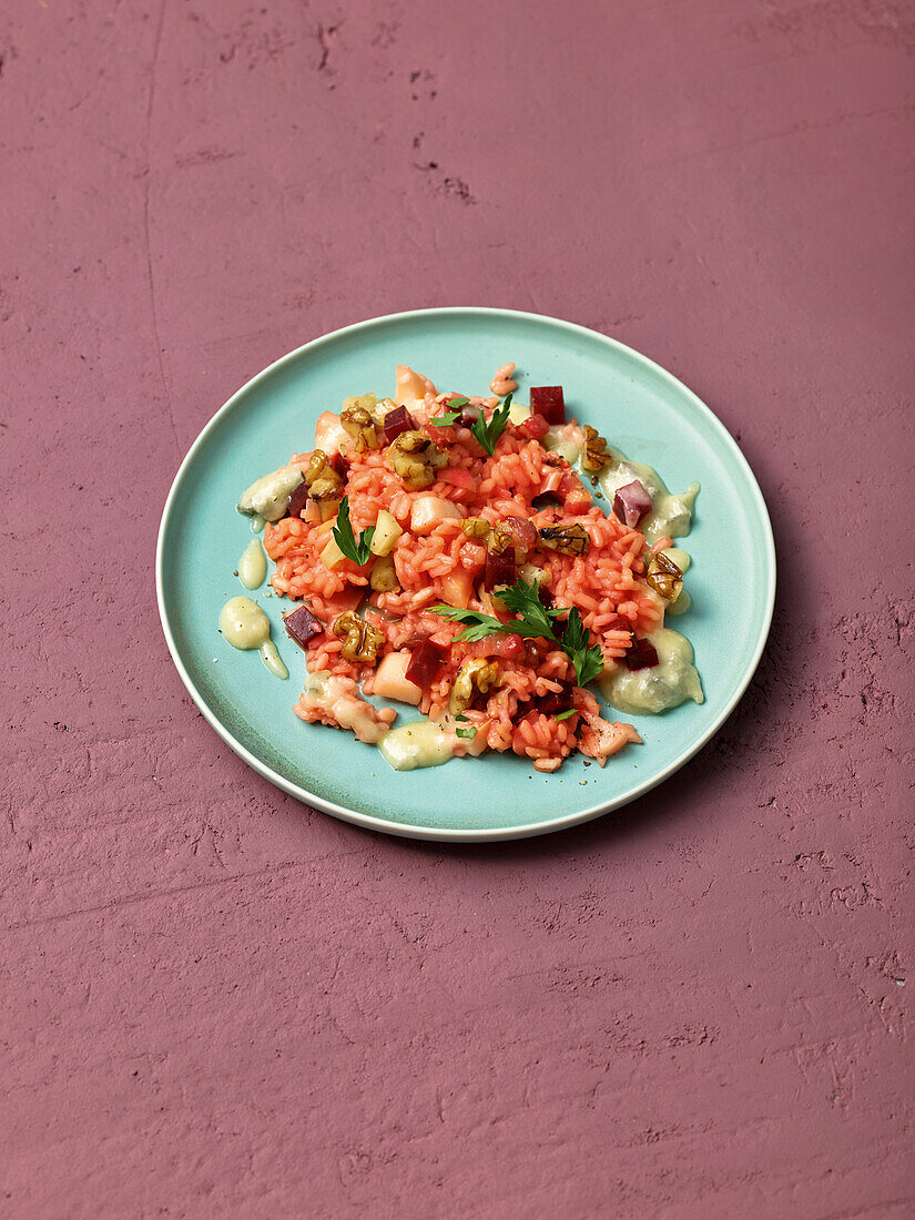 Beetroot Risotto with Gorgonzola