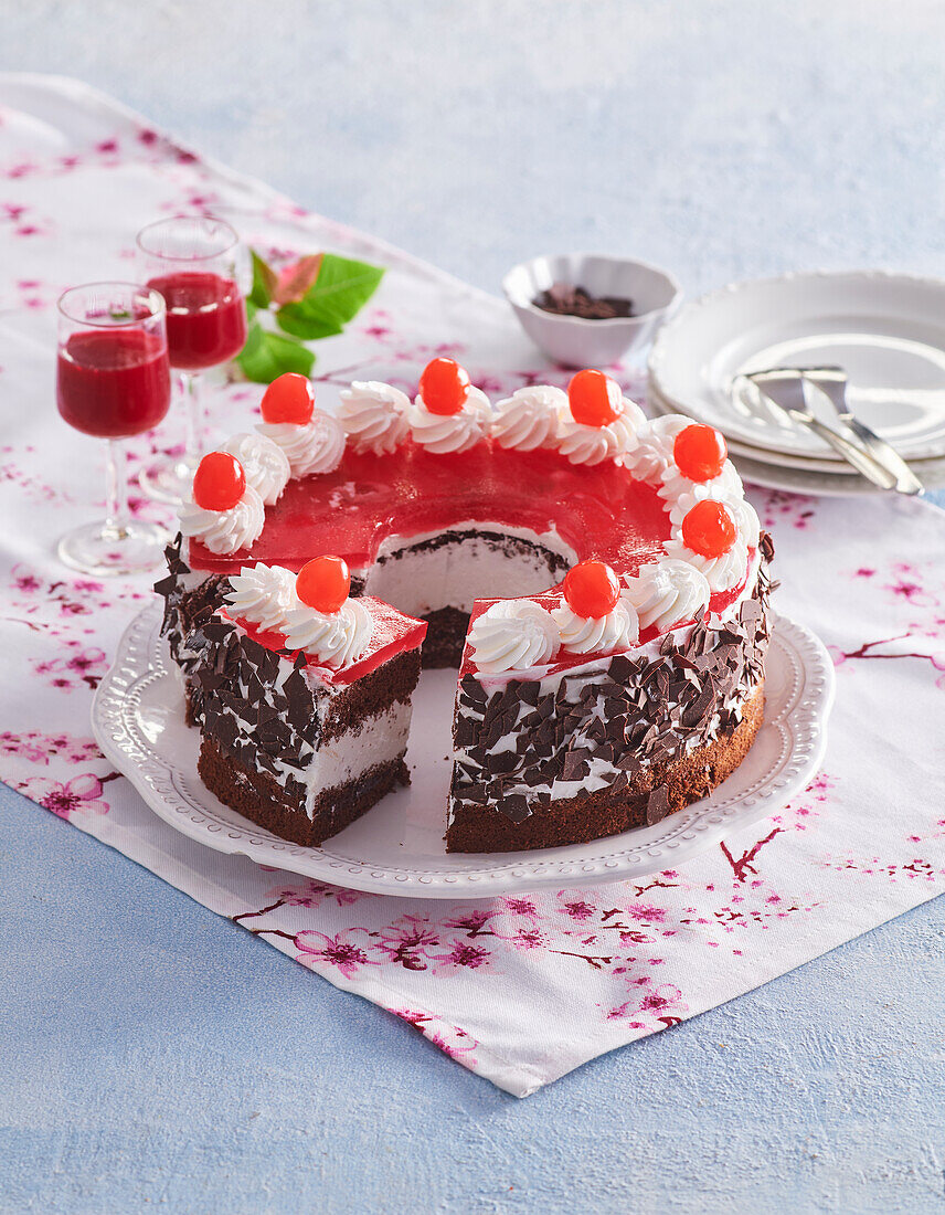 Black forest cake wreath