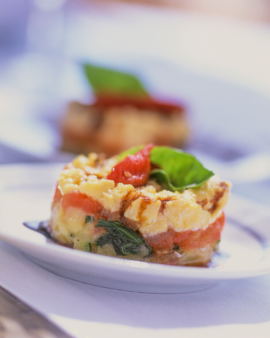 Potato and salmon tartlet