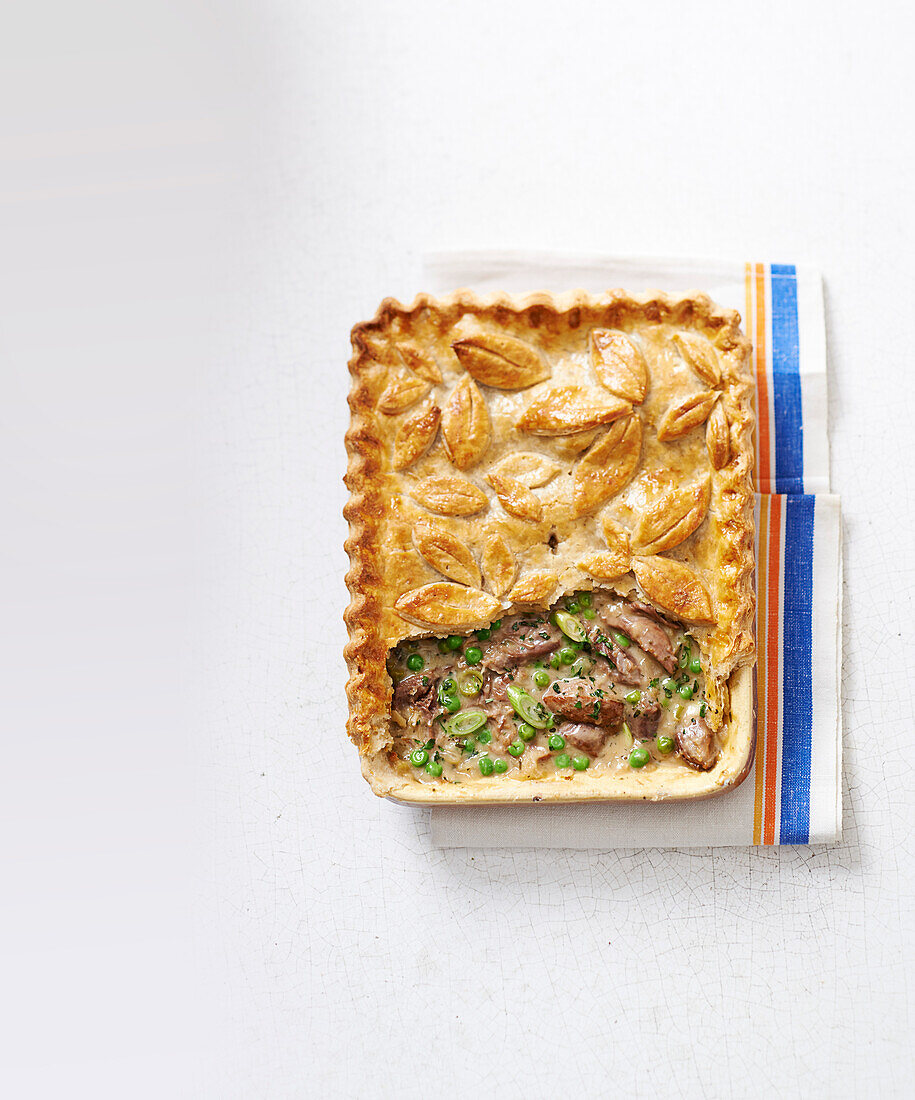Lamb pie with peas and mint