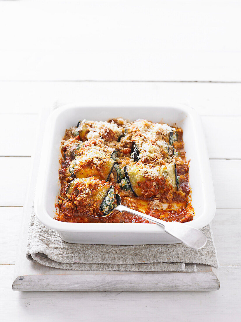 Eggplant Rolls with Spinach and Ricotta