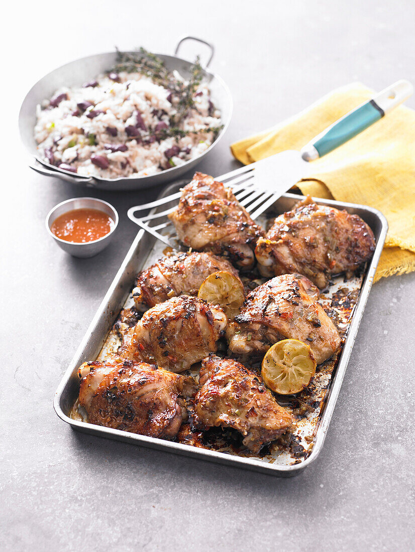 Jerk chicken with rice