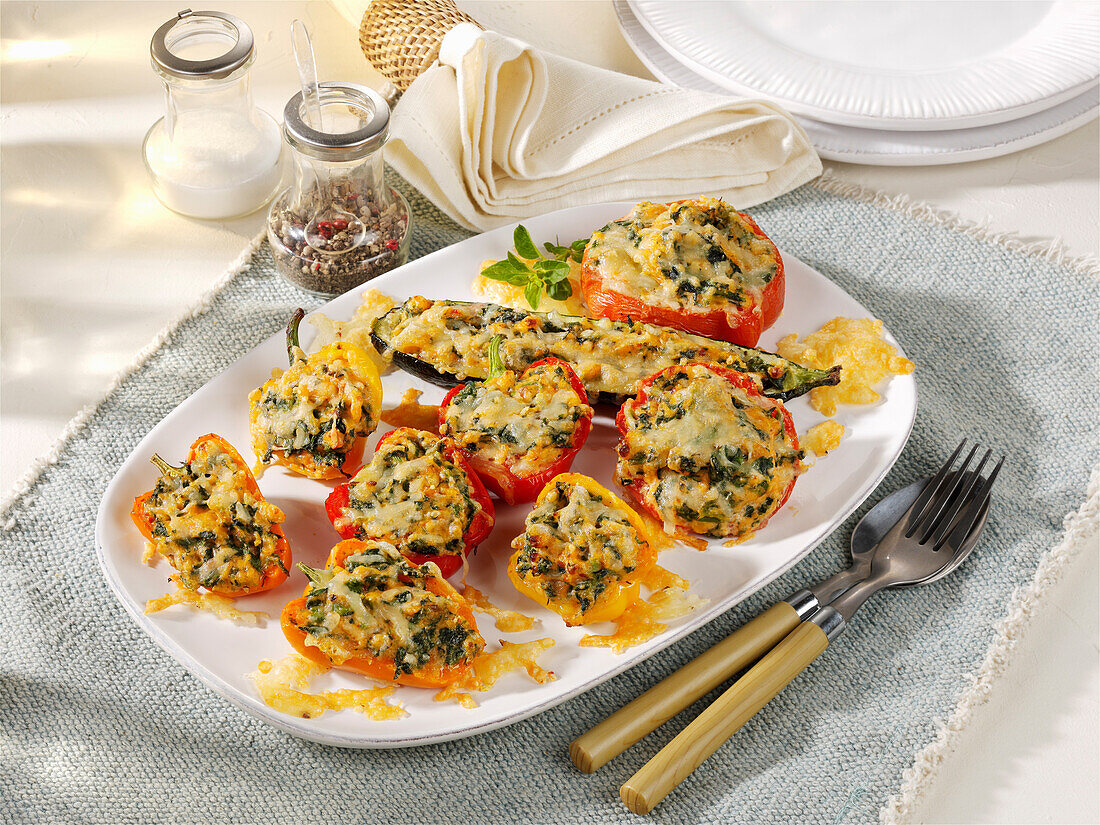 Baked stuffed summer vegetables