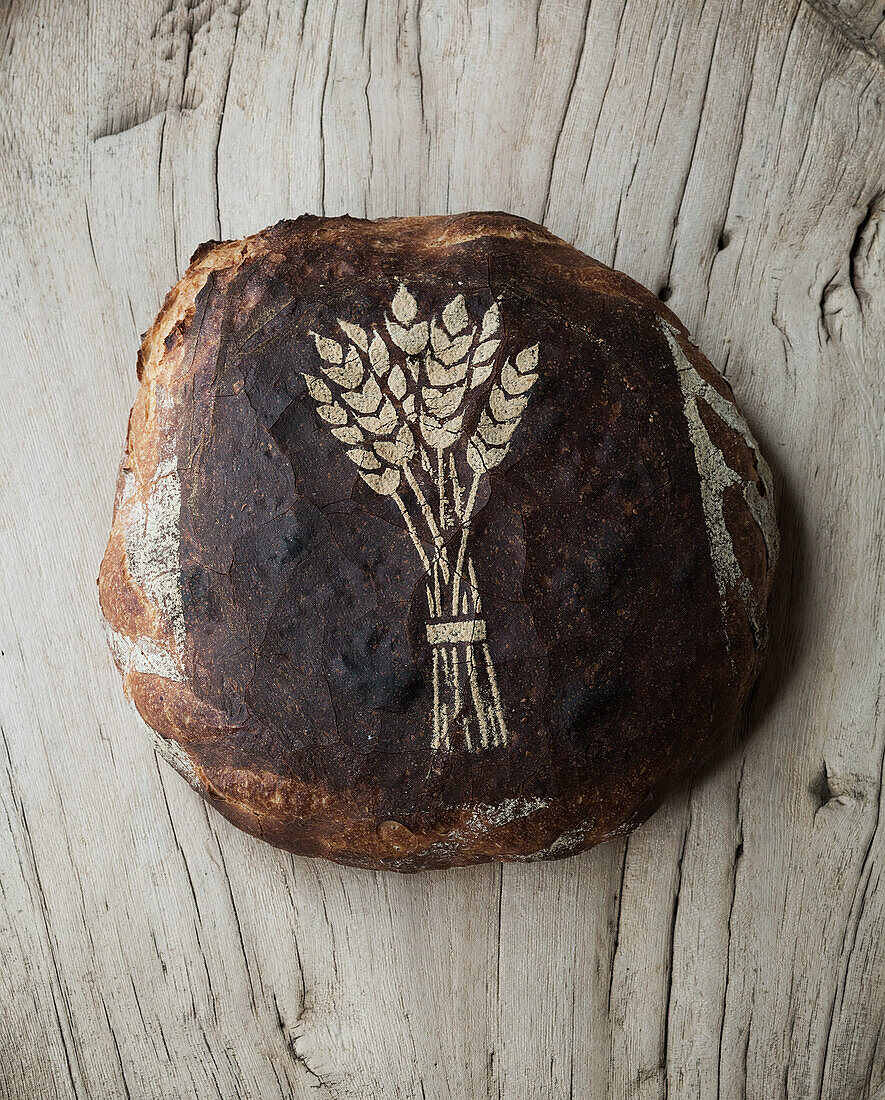 Decorative sourdough bread