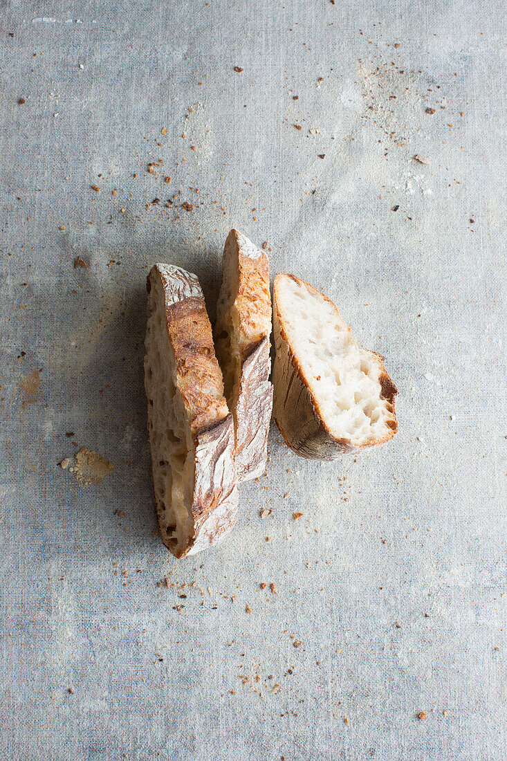 Rustic bread, sliced