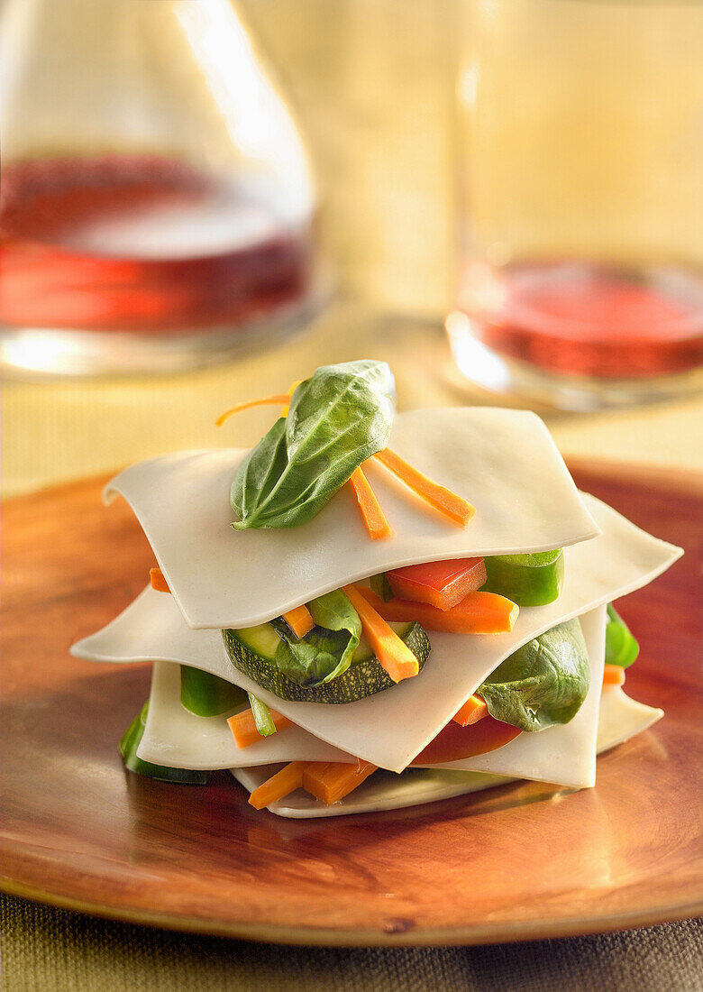 Raw vegetable lasagna