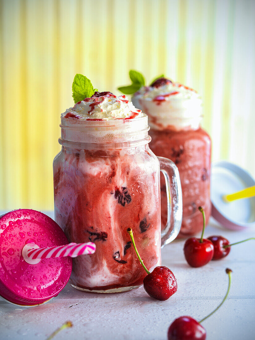 Cherry and cream smoothie