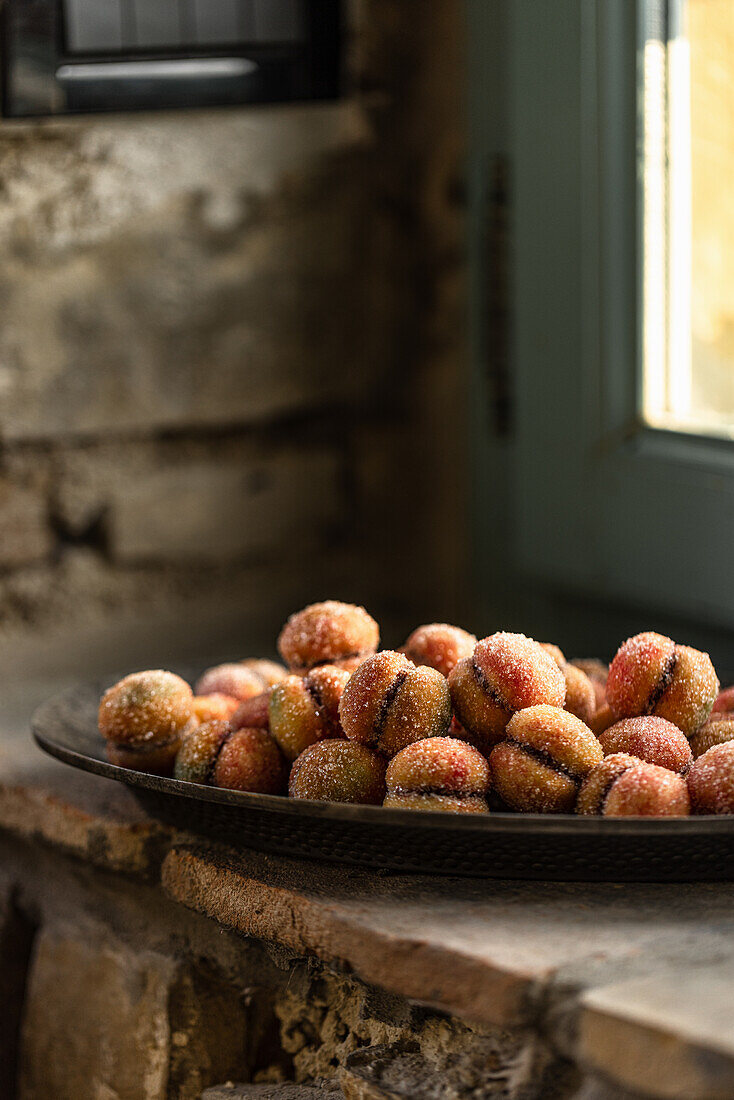 Breskvice (peach-shaped pastry, Istria, Croatia)