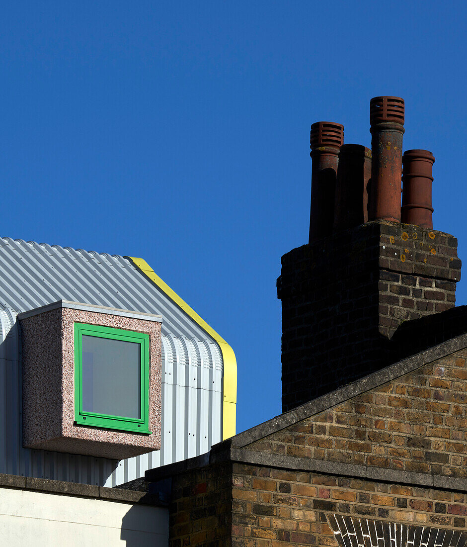 Façade detail of a renovated house