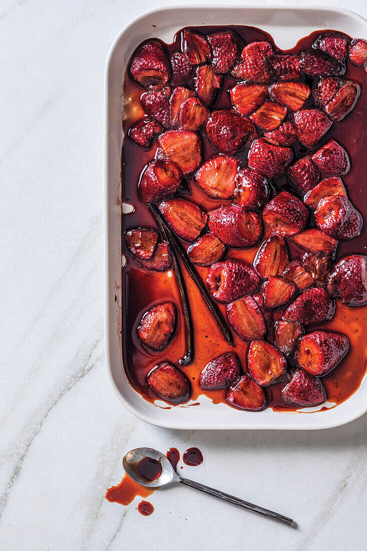 Geröstete Erdbeeren mit Balsamico und Vanille