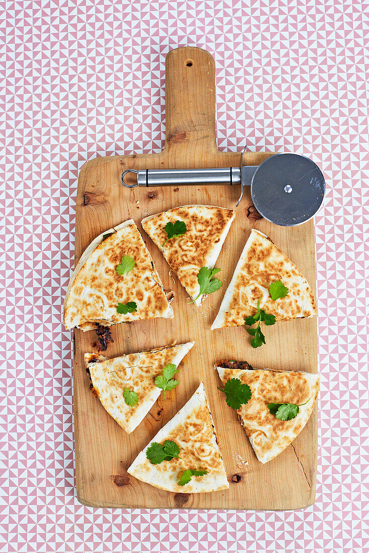 Black bean and Cheese quesadillas