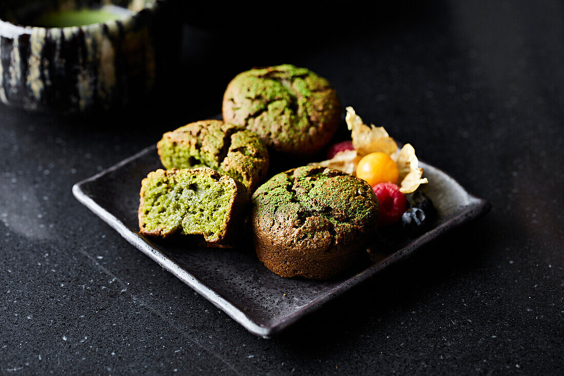 Matcha-Muffins zum Frühstück