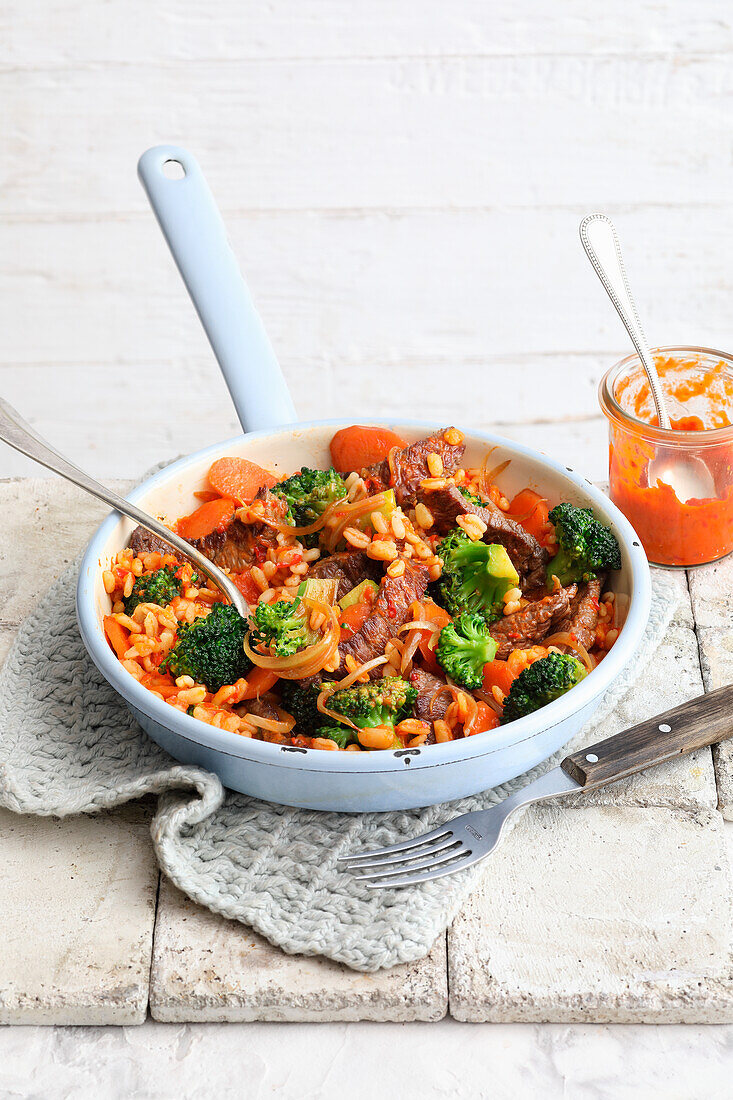 Steakpfanne mit Brokkoli