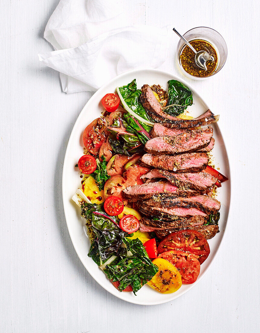 Grilled hanger steak with spiced vincotto